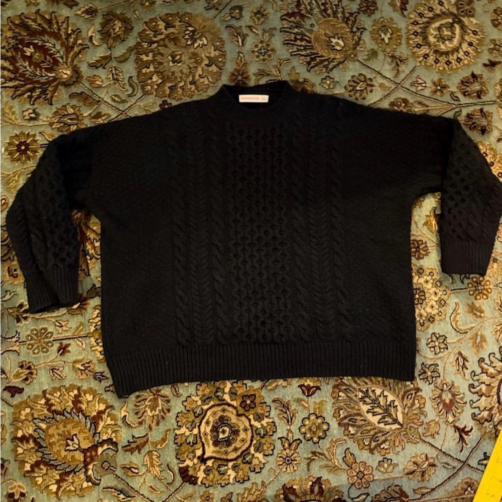 & Daughter Black Cable Knit Sweater